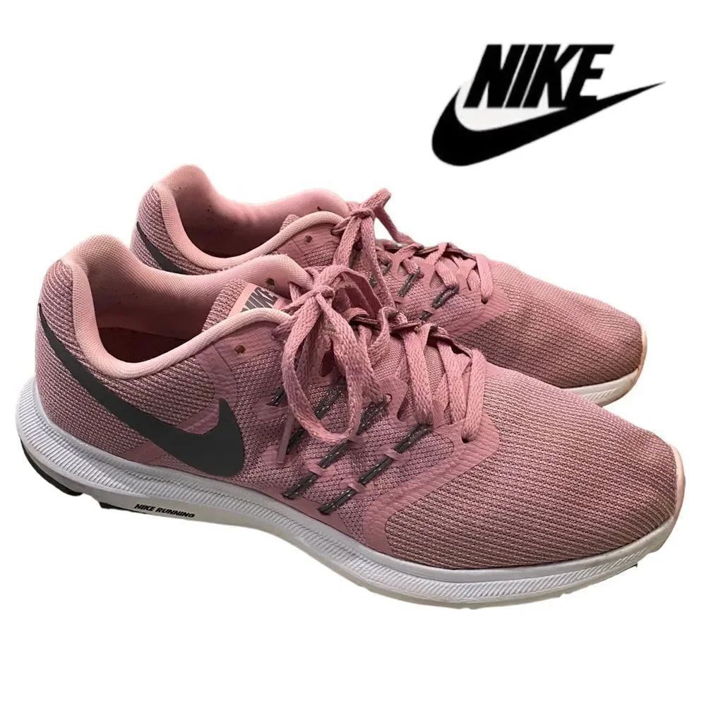 NIKE Women's Run Swift Pink Gray Running Shoes Sneakers 10